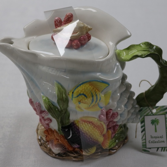 CORNER RUBY TROPICAL COLLECTION UNDER THE SEA FISH PITCHER JAR - NEW - Picture 8 of 8